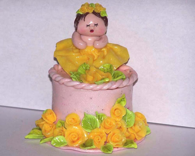 Lil fairy (Polymer Clay keepsake box). The container is made by rolling the clay with Pasta maker!