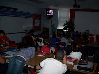 Picture of a classroom watching the Obama Inauguration.
