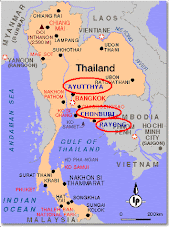 map of Ayutthaya Thailand