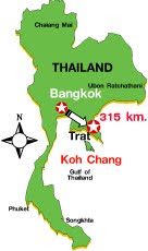 Map of Trat Province, Thailand
