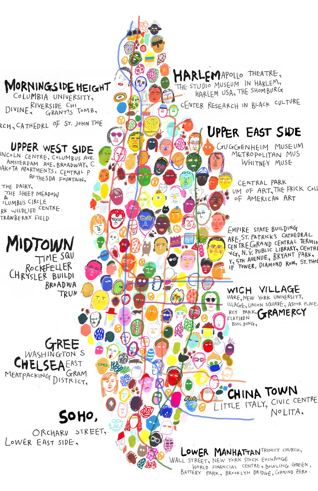 Hey! Hyesu Illustration Manhattan Map