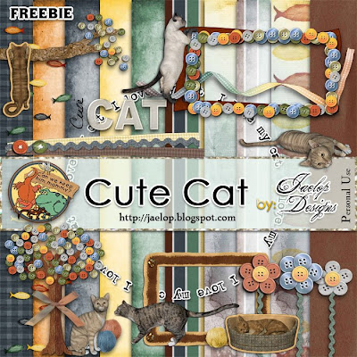 Scrapbook Freebie Cute Cat from Jaelop Designs