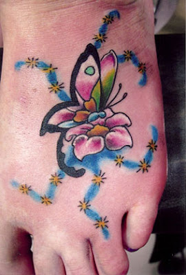 butterfly feet tattoo images
