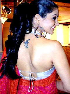 image of Mandira bedi back tattoo images