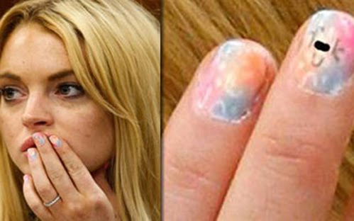 Lindsay lohan finger nail tattoo design