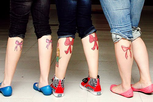 ribbon bow tattoos