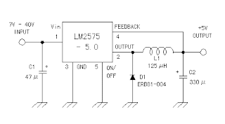 12v 5v a düşüren devre lm2575 devre şeması