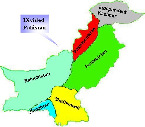 New Map after disintegration of Pakistan