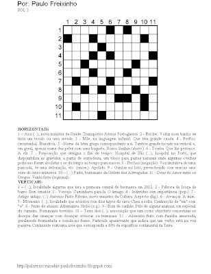 Palavras Cruzadas com notícias SOL para imprimir