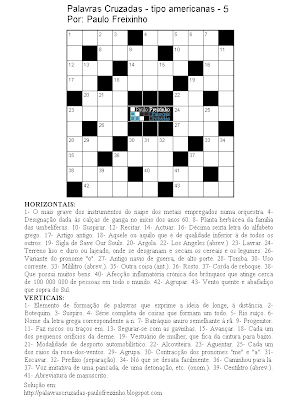 palavras cruzadas para imprimir