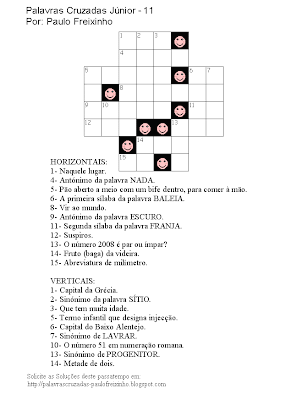 palavras cruzadas infantis para imprimir