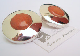 Aretes Ovnis con jaspe naranja