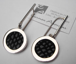 Aretes Discos Cuero Negro