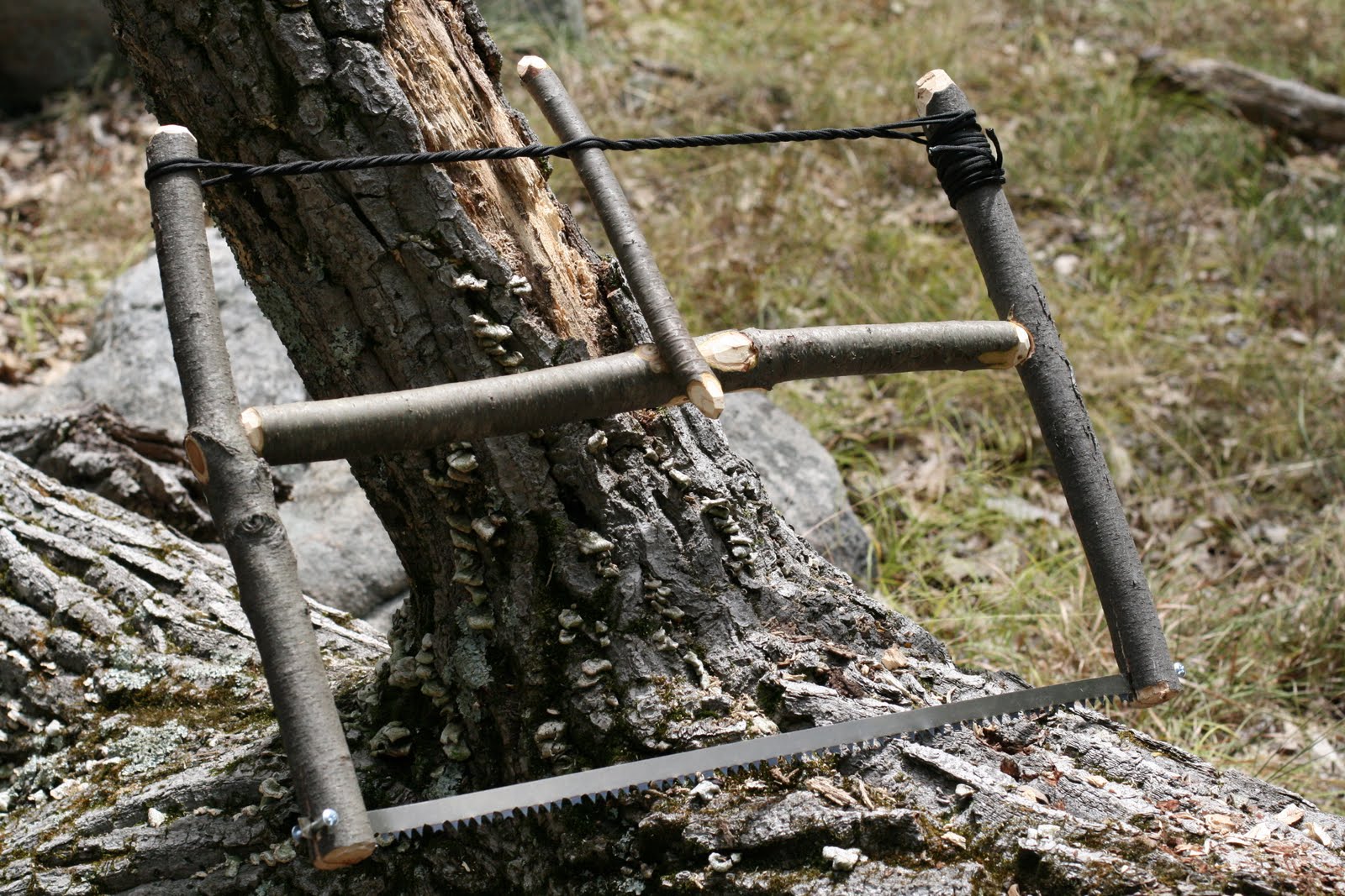 Wood Trekker Making a Buck Saw in the Field