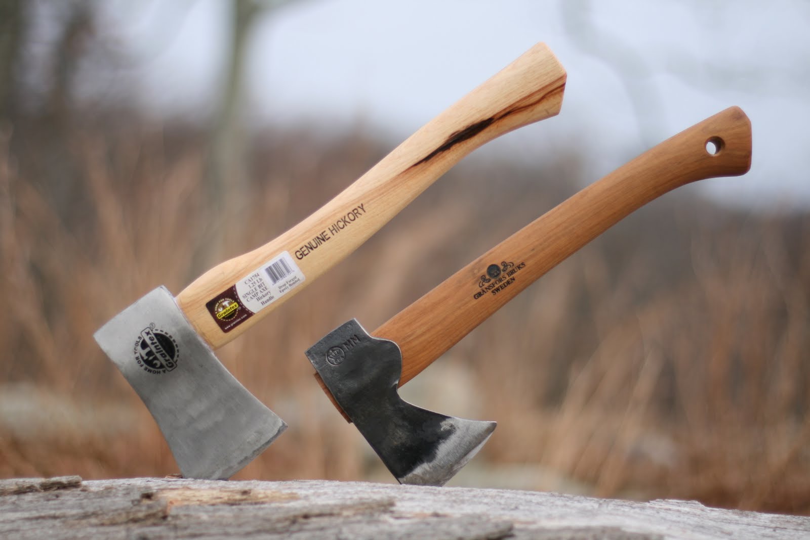 The Graintex hatchet handle is exactly 14 inches, which makes it a bit long...