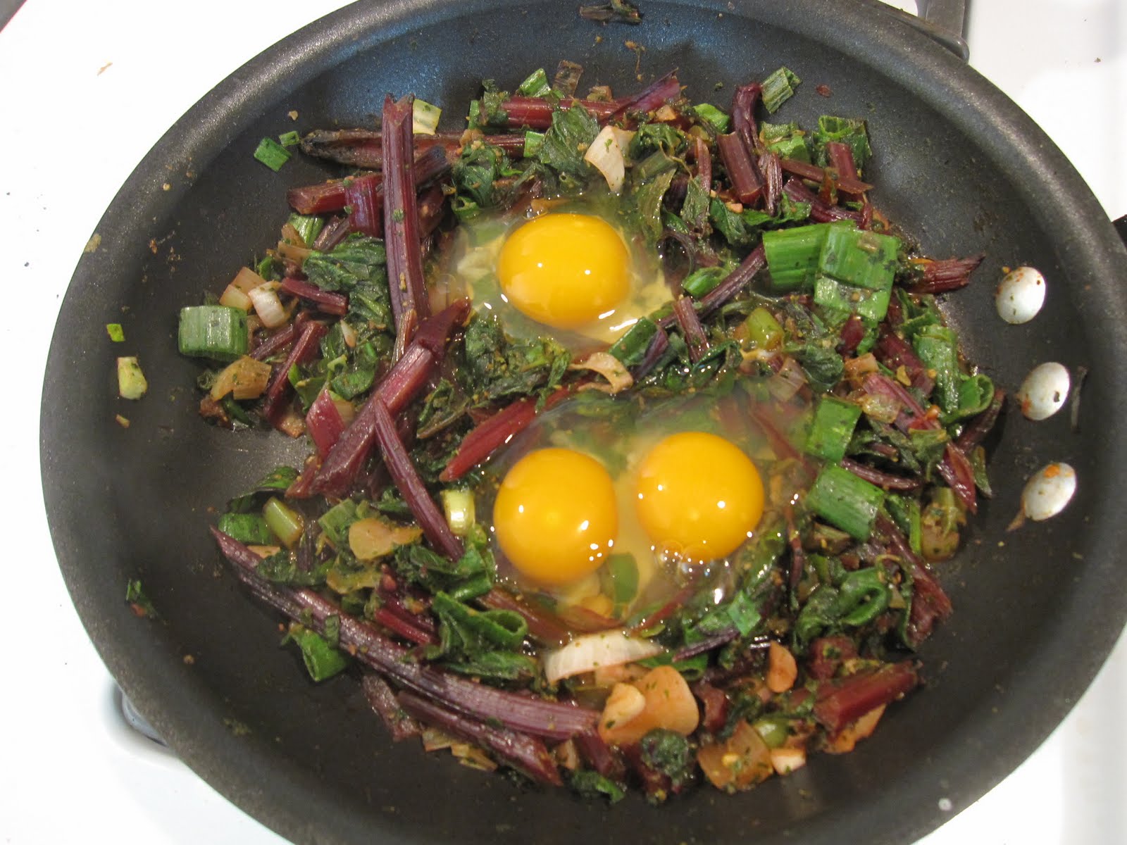 An Austin Homestead Beet Greens and Fresh Eggs Breakfast Recipe