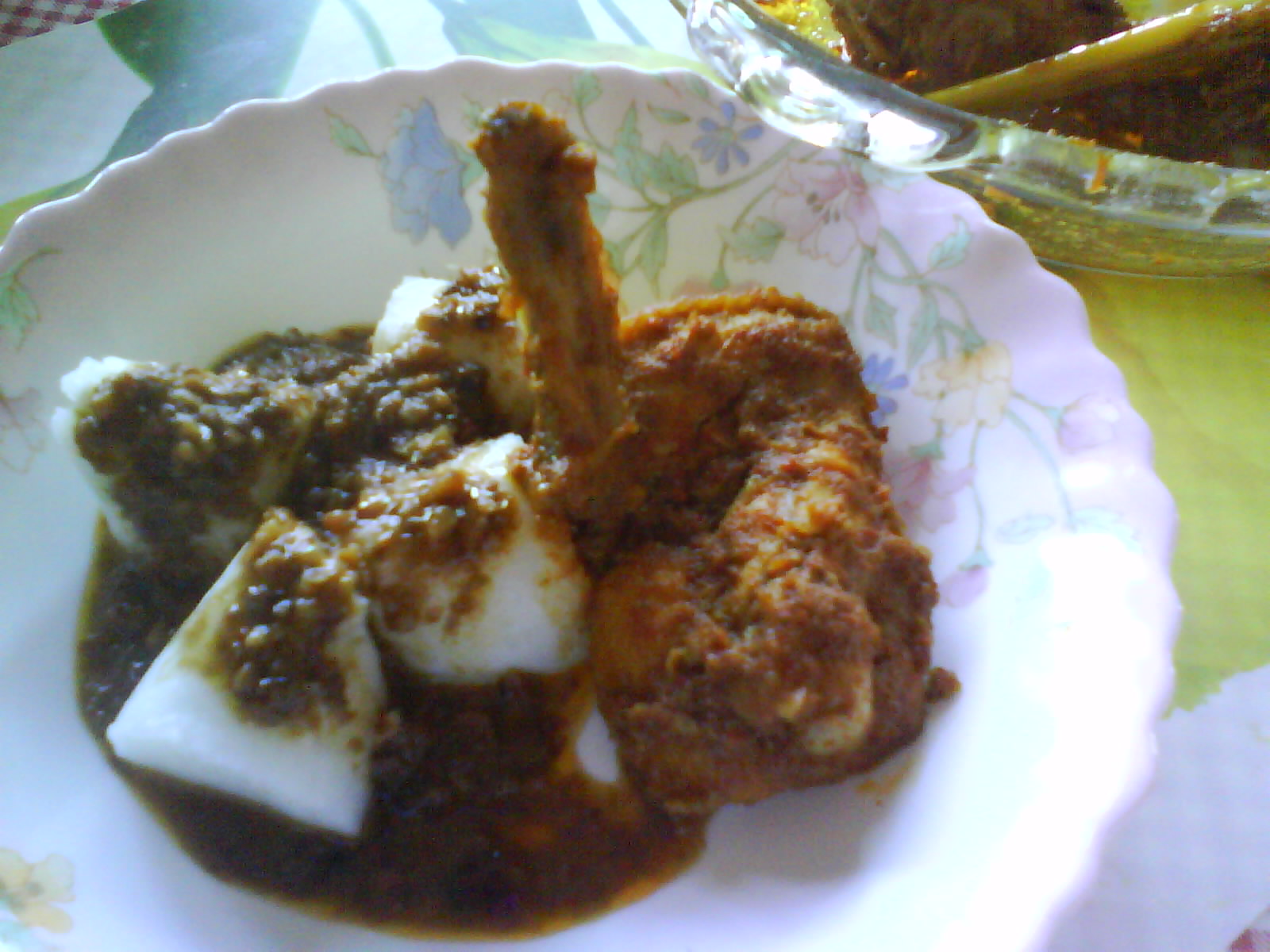 Menu Rendang Ayam wif Nasi Impit Kuah Kacang