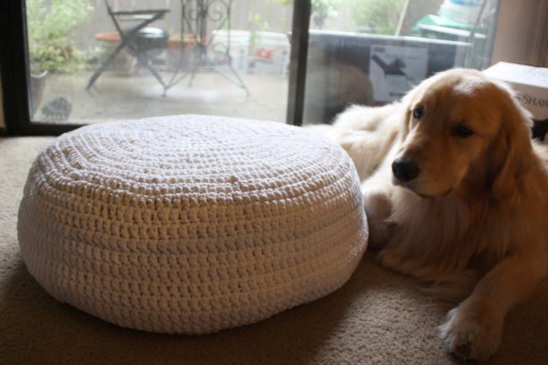 Cinnamon Teal Handmade Recycled Pouf/Floor Cushion Thing