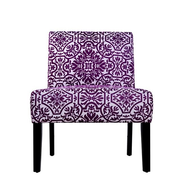 the sister sophisticate Niles Purple and White Vista Armless Chair