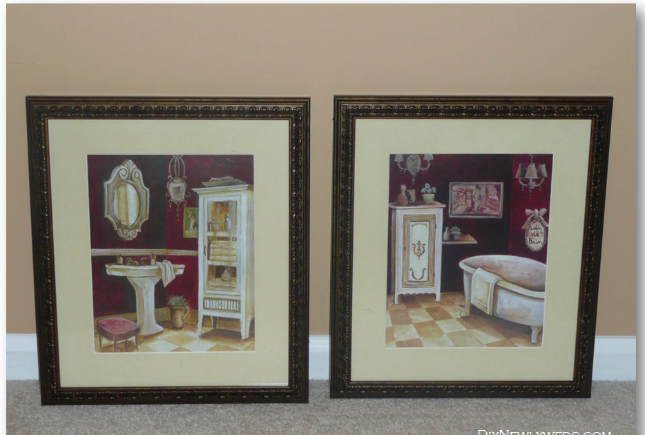 DIY Newlyweds DIY Home Decorating Ideas & Projects Master Bathroom Art