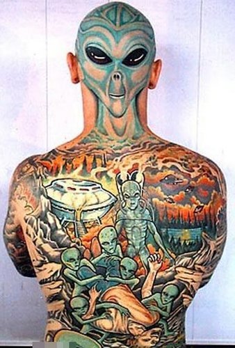 Actor Jamie Fox wasn't messing around - he's got tattoo body art everywhere.