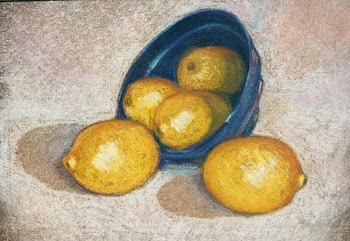 Lemons in a Blue Bowl - JMcEwen