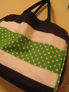 green and brown tote bag
