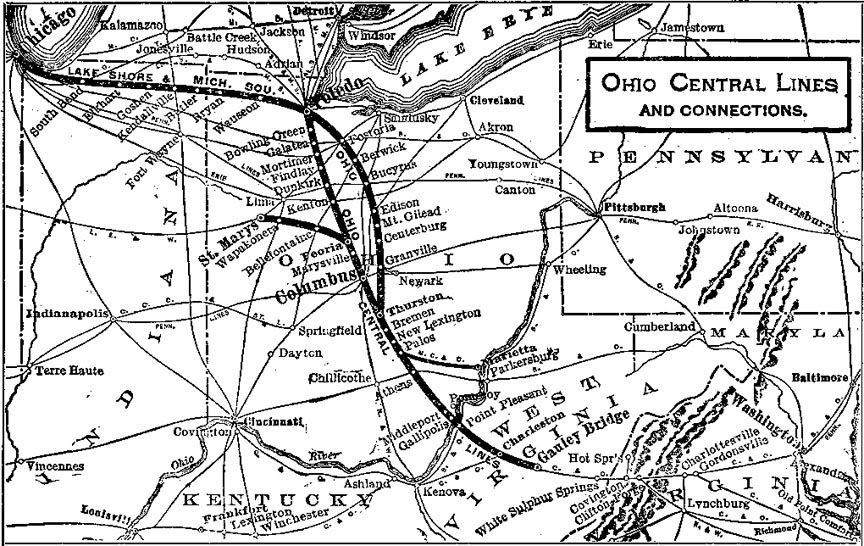 Ohio Central Railroad Map New York Central System Historical Society, Inc.: The Toledo & Ohio Central