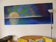 Large painting of sunset at the Four Winds