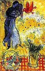 Lovers and Red Bird by Chagal
