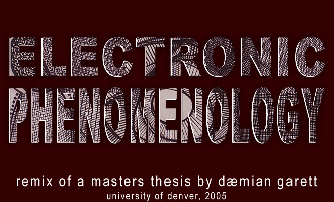 electronic phenomenology