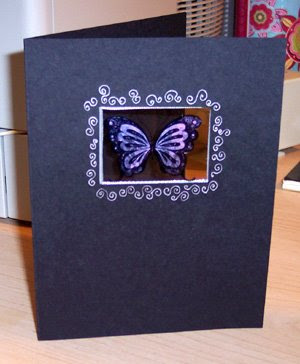 Windowed-card with stamped transparency.