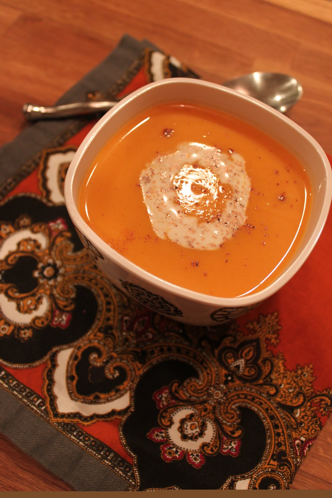 chop whisk stir Maple Roasted Butternut Squash Soup