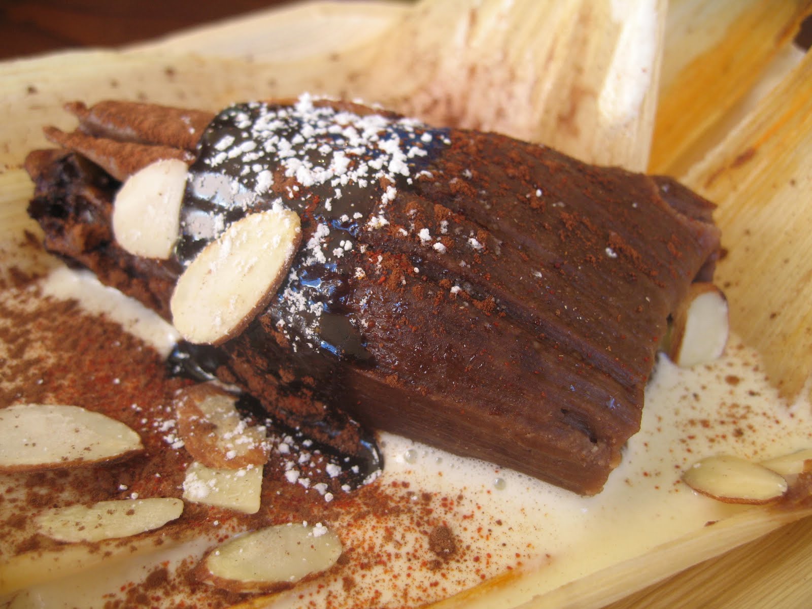 At Home with Rebecka Chocolate Tamales with Ancho Chile Fudge Sauce