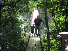 Crossing the swinging bridge