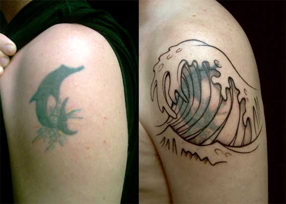 Tattoo; Color, Cover Up, Wave