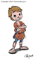 Shepherd boy sketch Process drawing of a cartoon shepherd boy