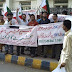 SLF Members protesting in front of Hyderabad Press Club