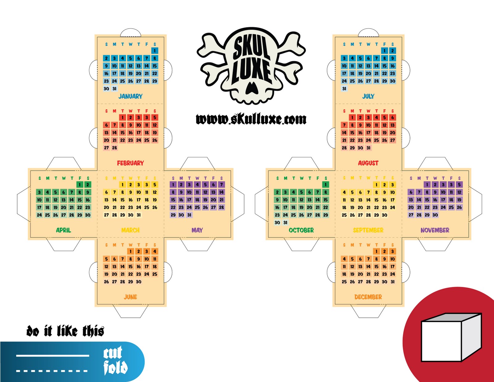 SKULLUXE 2011 PAPER TOY CALENDAR