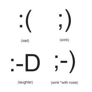 sideways smiley face text symbols