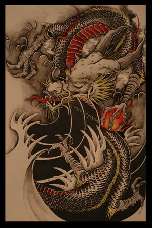 chinese dragon tattoo on arm. chinese dragon tattoo
