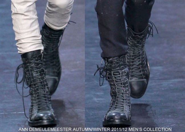 ann demeulemeester triple lace boots