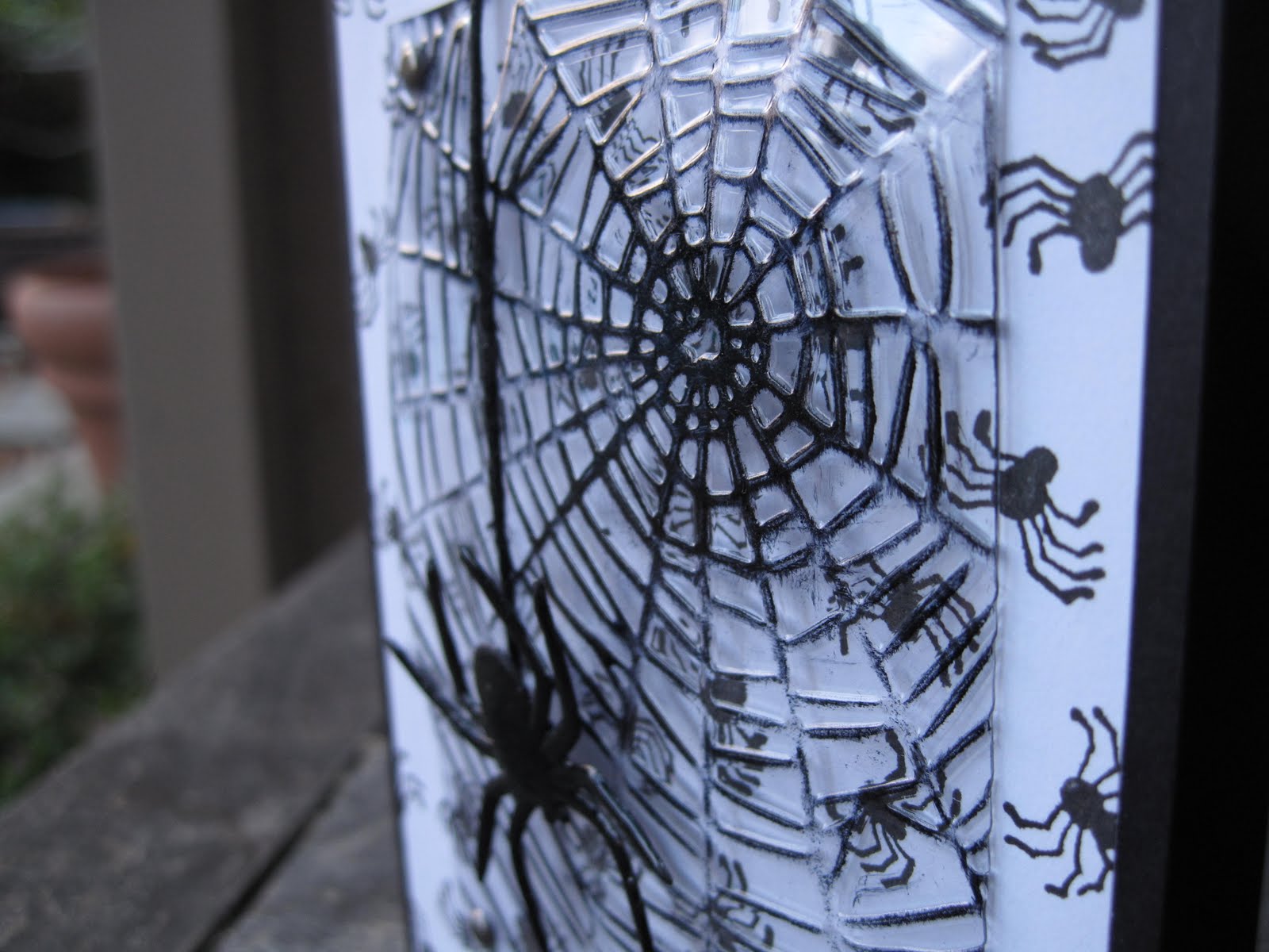 Lynda's Quiet Time Makani's spider card embossing plastic packaging