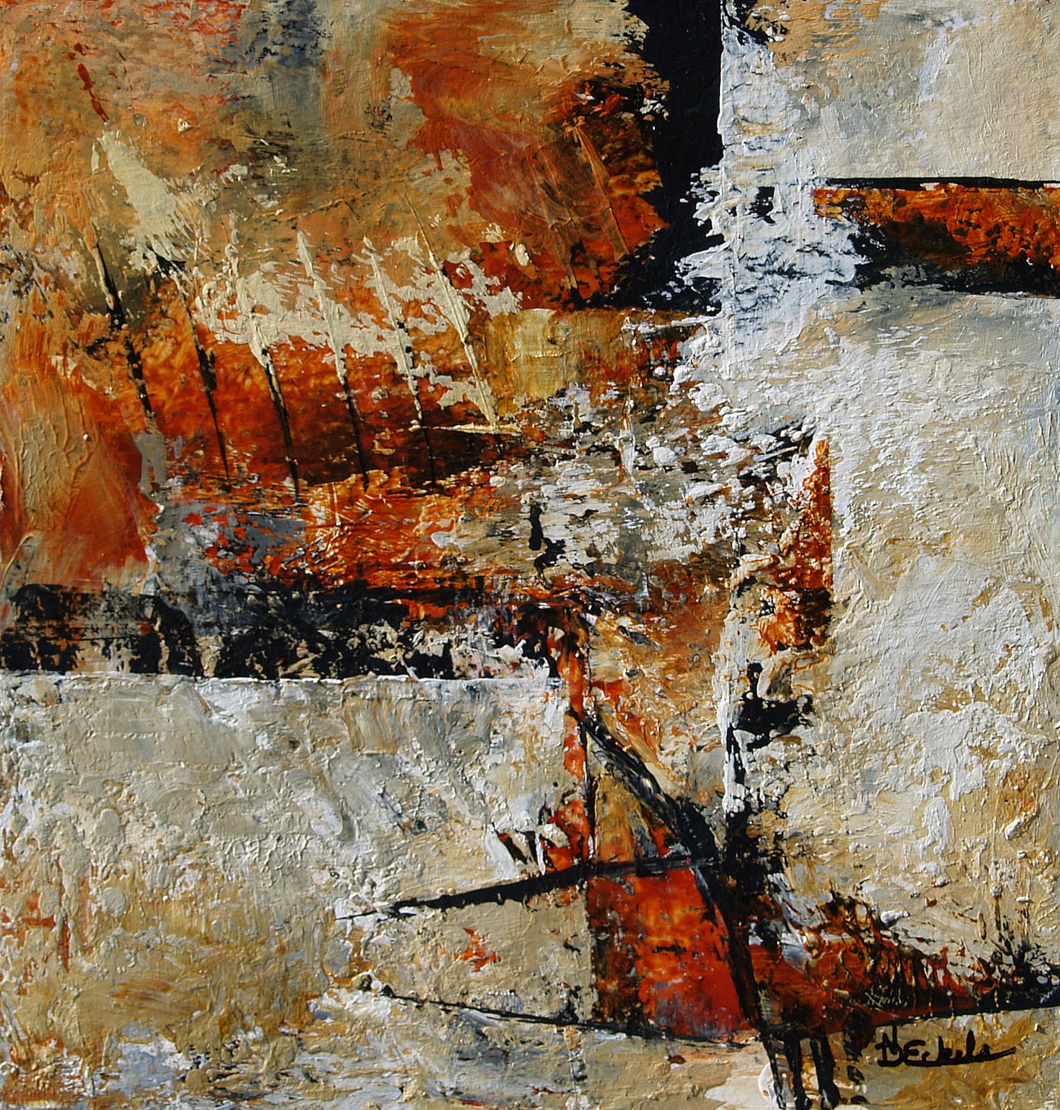 No Day Without Art by Nancy Eckels Winter Fireside abstract