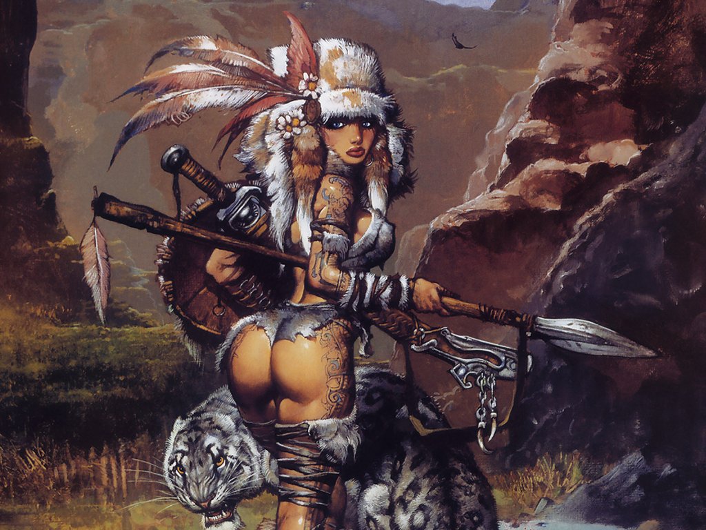 A Ee Female Drawing Warrior Women
