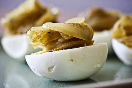 Hard Boiled Eggs with Onions