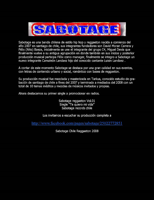 sabotage reggaeton chileno en facebook