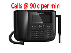 All calls from this wireless Desktop GSM phone @ 90 c per min