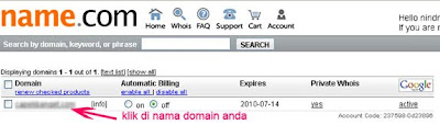 Setting Custom Domain Blogspot dari Name.com