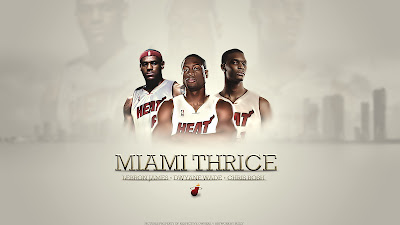 Miami Thrice Wallpaper LeBron Wade Bosh